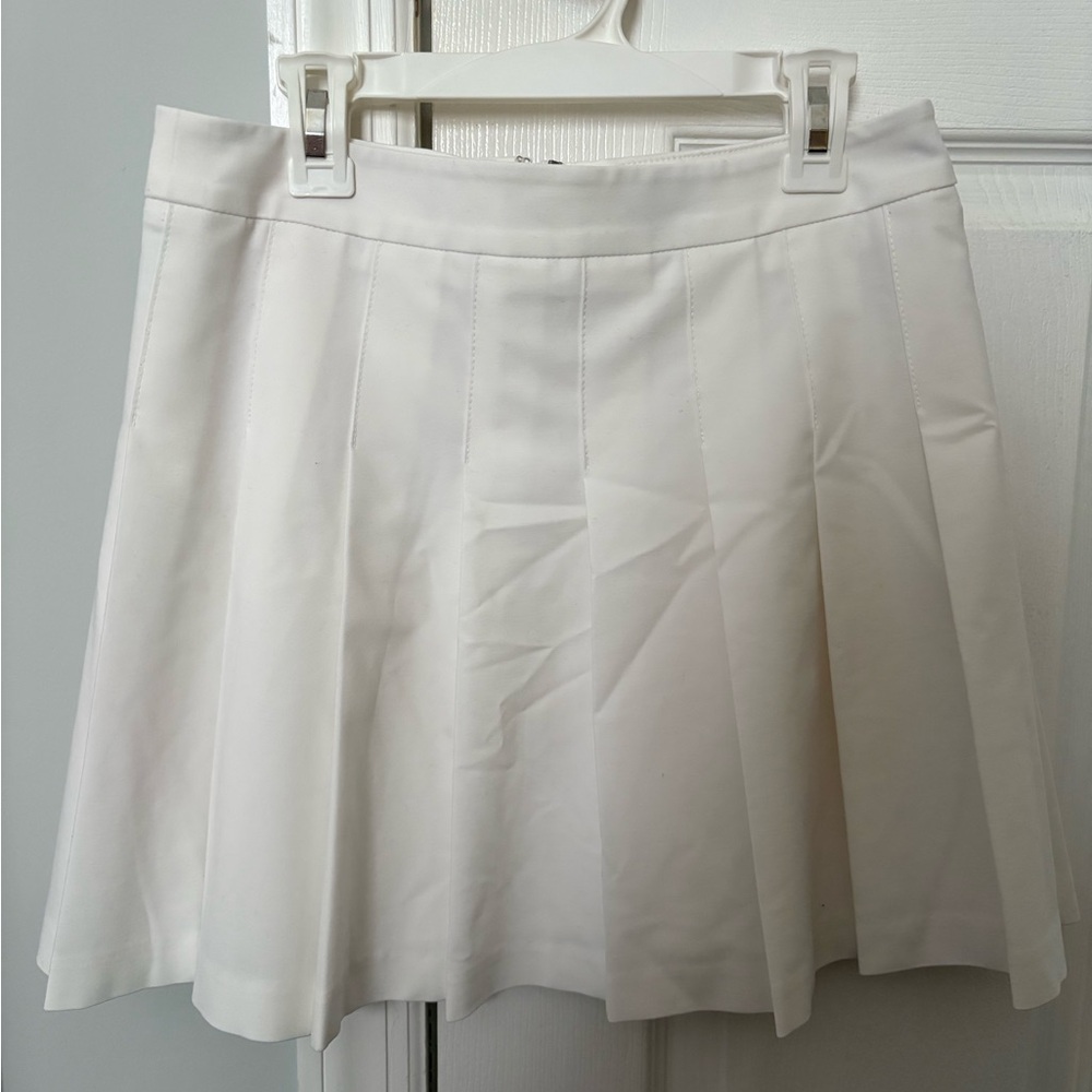 White Pleated Mini Skirt
